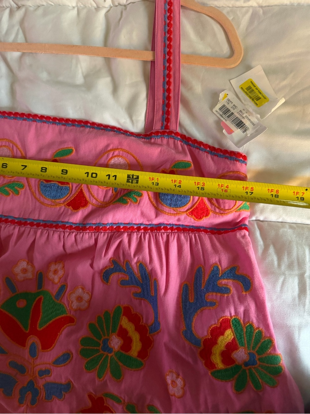Embroidered 100% cotton Pink Sundress with Floral Motif - Picture 4 of 11